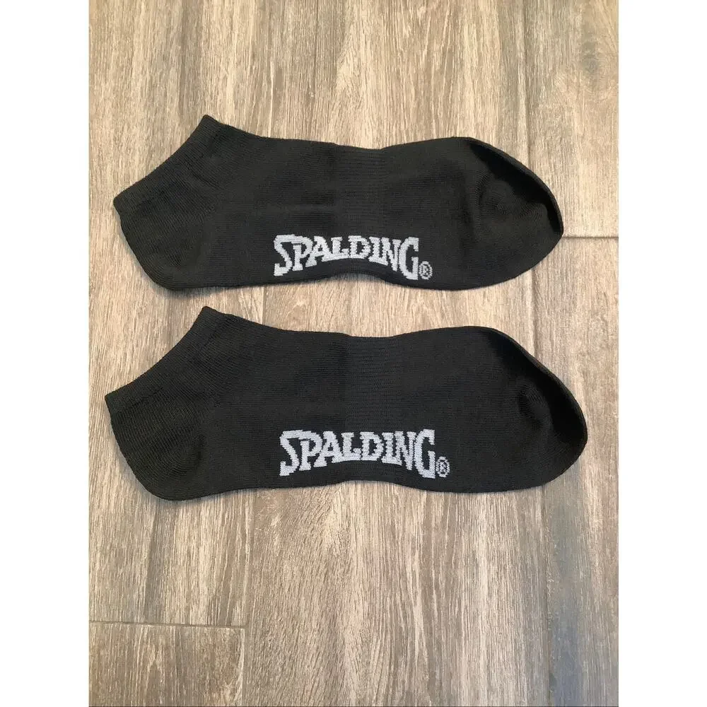 Spalding Mens Large Black Low Cut Ankle Athletic Running Socks Athleisure C12-11